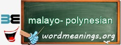 WordMeaning blackboard for malayo-polynesian